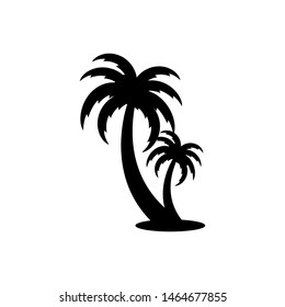 Palm tree silhouette icon. simple flat vector illustration