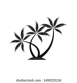 Palm tree silhouette icon. simple flat vector illustration