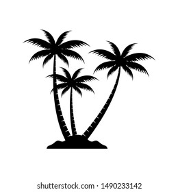 Palm tree silhouette icon. simple flat vector illustration
