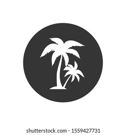 Palm tree silhouette icon. simple flat vector illustration