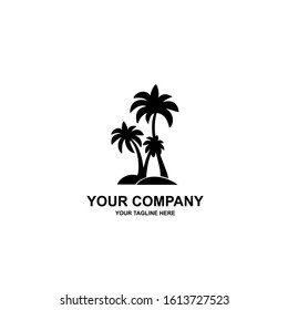 Palm tree silhouette icon. simple flat vector illustration
