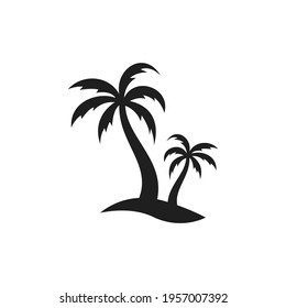 Palm tree silhouette icon. simple flat vector illustration