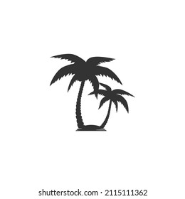 Palm tree silhouette icon. simple flat vector illustration