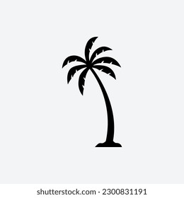 Palm tree silhouette icon. simple flat vector illustration