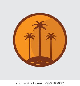 Palm tree silhouette icon. simple flat vector illustration