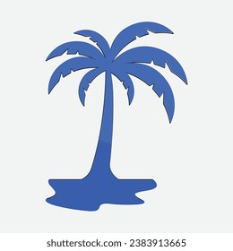 Palm tree silhouette icon. simple flat vector illustration