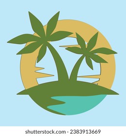 Palm tree silhouette icon. simple flat vector illustration
