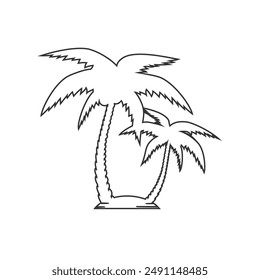 Icono de la silueta de la palmera. Ilustración vectorial plana simple