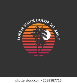 Palm tree silhouette icon. simple flat vector illustration.Palm Logo Design Vector 