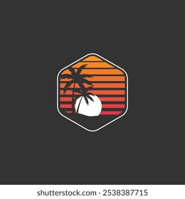Icono de silueta de palmera. Ilustración vectorial plana simple. Vector de diseño de logotipo de palmera 
