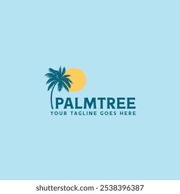 Palm tree silhouette icon. simple flat vector illustration.Palm Logo Design Vector 