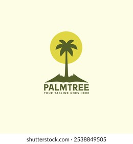 Icono de silueta de palmera. Ilustración vectorial plana simple. Vector de diseño de logotipo de palmera 