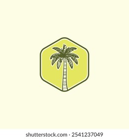 Palm tree silhouette icon. simple flat vector illustration.Palm Logo Design Vector 