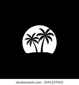 Palmbaum-Silhouettensymbol. einfache flache Vektorgrafik.Palm Logo Design Vektor 