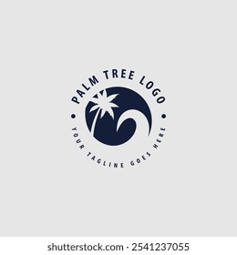 Palm tree silhouette icon. simple flat vector illustration.Palm Logo Design Vector 