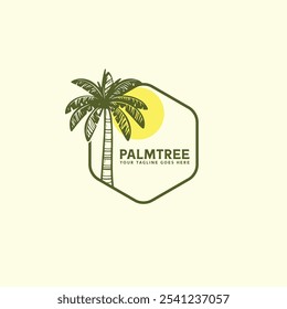 Icono de silueta de palmera. Ilustración vectorial plana simple. Vector de diseño de logotipo de palmera 