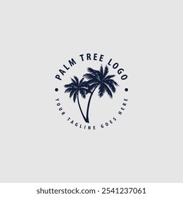 Icono de silueta de palmera. Ilustración vectorial plana simple. Vector de diseño de logotipo de palmera 