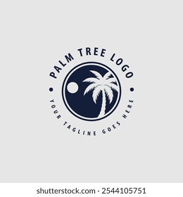 Palm tree silhouette icon. simple flat vector illustration.Palm Logo Design Vector 