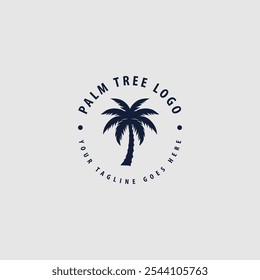 Palmbaum-Silhouettensymbol. einfache flache Vektorgrafik.Palm Logo Design Vektor 