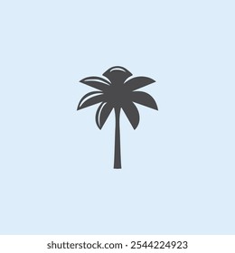 Palm tree silhouette icon. simple flat vector illustration.Palm Logo Design Vector 