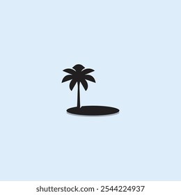Palmbaum-Silhouettensymbol. einfache flache Vektorgrafik.Palm Logo Design Vektor 