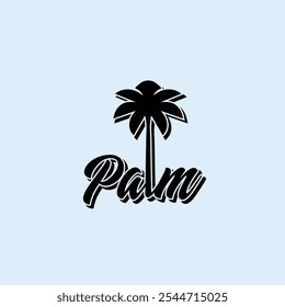 Palm tree silhouette icon. simple flat vector illustration.Palm Logo Design Vector 