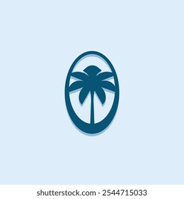Palm tree silhouette icon. simple flat vector illustration.Palm Logo Design Vector 