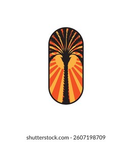 Palm tree silhouette icon. simple flat vector illustration.Palm Logo Design Vector 