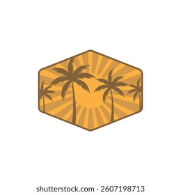 Palm tree silhouette icon. simple flat vector illustration.Palm Logo Design Vector 