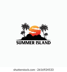 Palm tree silhouette icon. simple flat vector illustration.Palm Logo Design Vector 