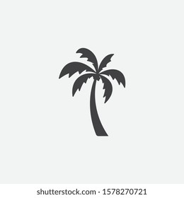 Palm tree silhouette icon vector, Palm tree vector illustration, coconut tree icon vector illustration, simple flat vector illustration