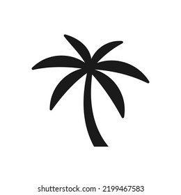 Palm tree silhouette icon vector, Palm tree vector illustration, coconut tree icon vector illustration, simple flat vector illustration