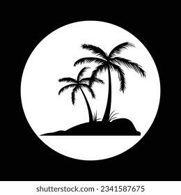 palm tree silhouette icon vector