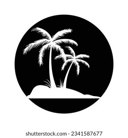 palm tree silhouette icon vector illustration