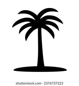 Palm tree silhouette icon. Vector illustration