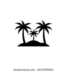 Palmbaum Silhouette Symbol Vektorgrafik, Palm Baum Vektorgrafik, Kokospalmensymbol Vektorgrafik.