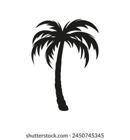 Palm tree silhouette icon. Vector. Flat design.