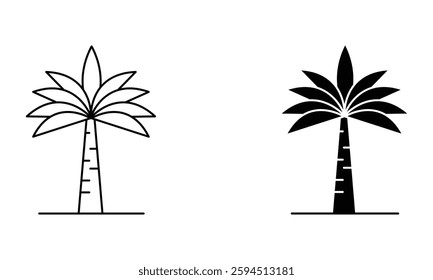 Palm tree silhouette icon vector