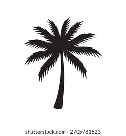 Diseño plano de Vector de icono de silueta de palmera