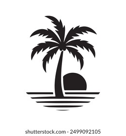 Palm tree silhouette illustration style design
