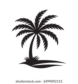 Palm tree silhouette illustration style design