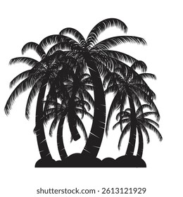 Palm tree silhouette illustration suitable for background, icon, website, and more