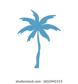 Palm tree silhouette illustration, Vector hand drawn design element.	