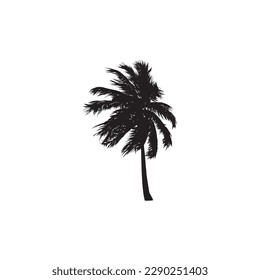 palm tree silhouette isolated vector
