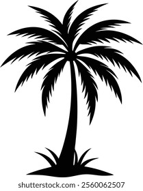 Palm tree Silhouette, silhouette of a palm tree isolated vector