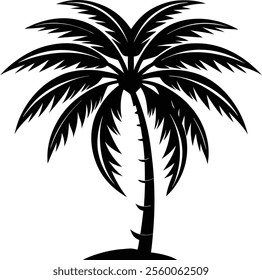 Palm tree Silhouette, silhouette of a palm tree isolated vector