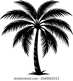 Palm tree Silhouette, silhouette of a palm tree isolated vector