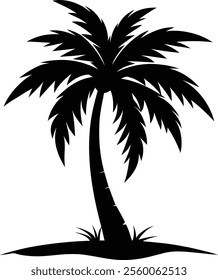 Palm tree Silhouette, silhouette of a palm tree isolated vector