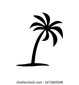 silueta de palmera sobre fondo blanco, ilustración vectorial