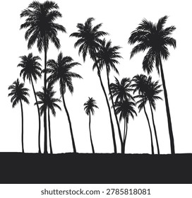 Palm Tree Silhouette Scene vector illustration
